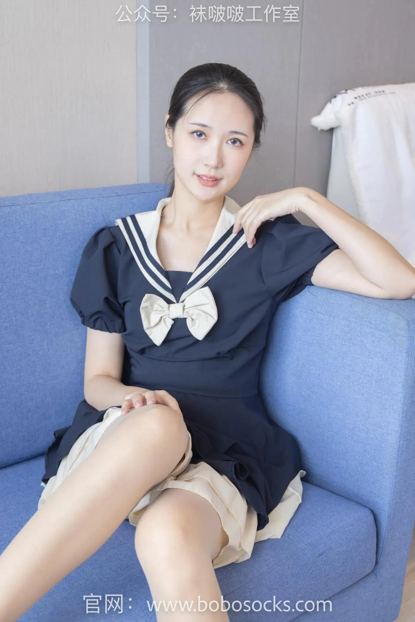 [BoBoSocks袜啵啵]NO.107 小安-平底鞋、白棉袜、肉丝 [140P]插图9